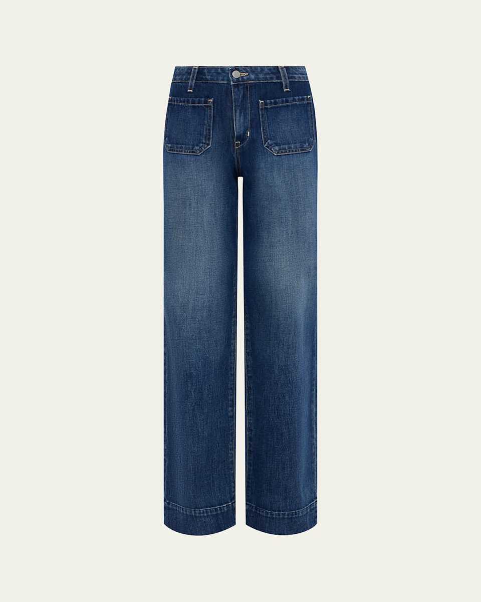 Nolan High-Rise Patch Pocket Wide-Leg Jeans